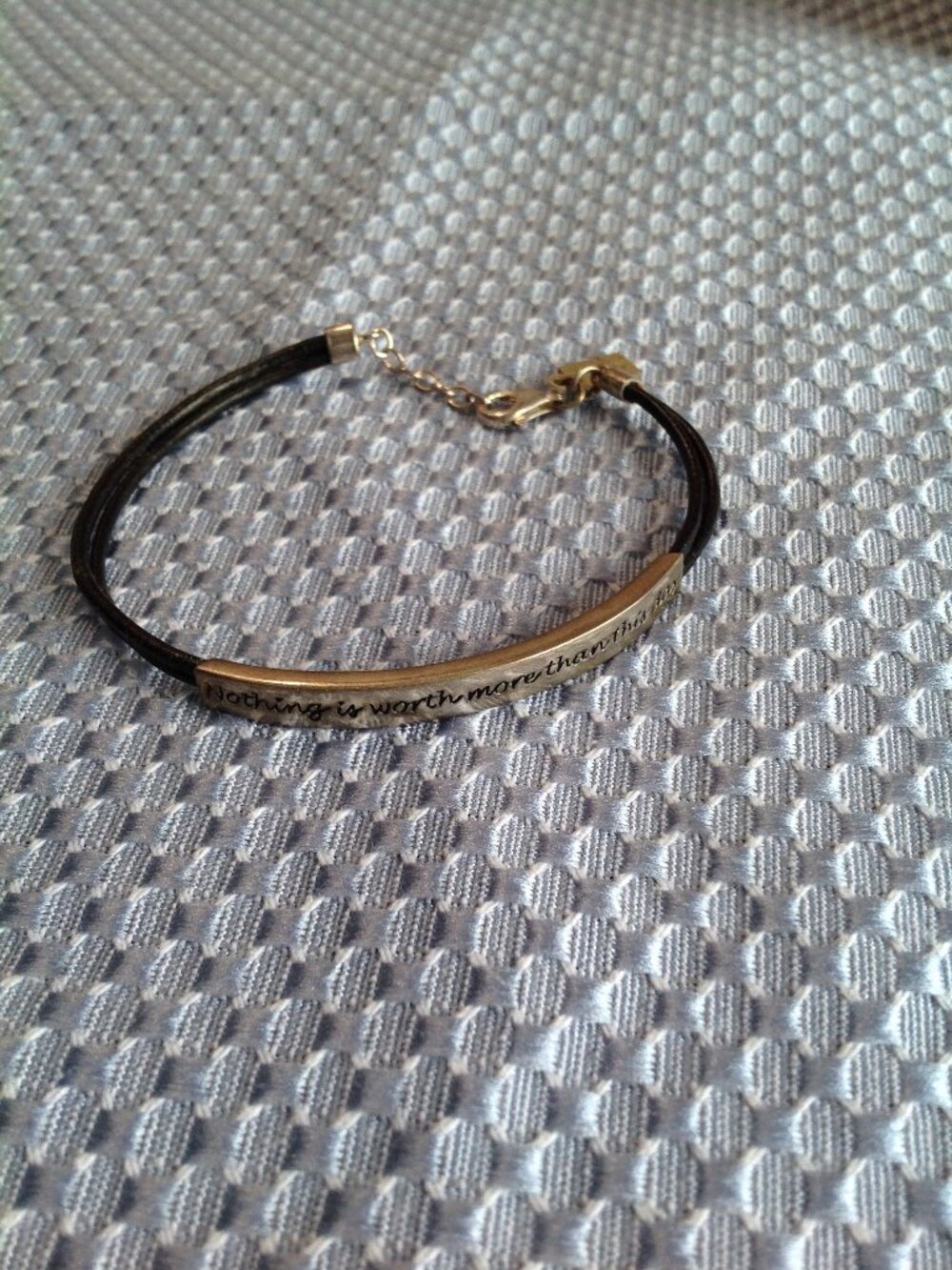 Baroni Designs ' Nothing is Worth More than This Day ' Sterling Silver Bracelet